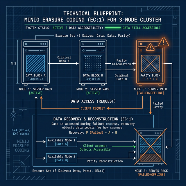 纠删码 EC:1 数据保护原理